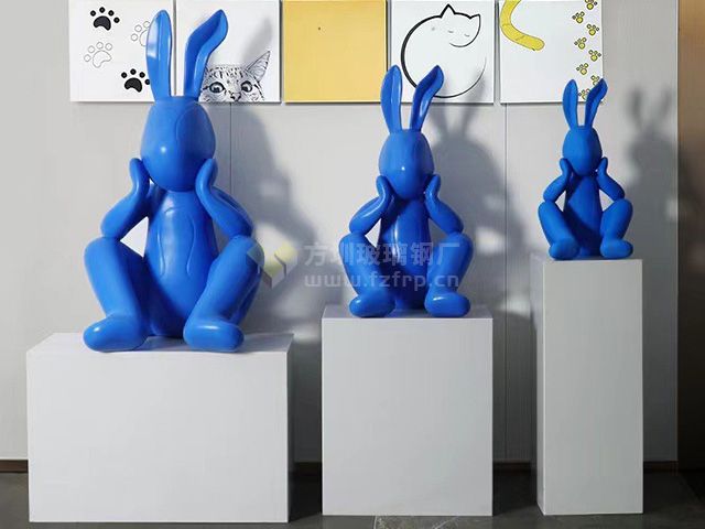 玻璃钢家装卡通兔子雕塑摆件