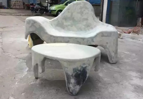 玻璃钢与木结合的高档玻璃钢家具打磨修复