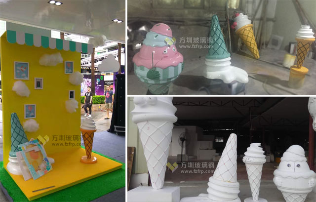 深圳商场美陈玻璃钢冰激凌雕塑工厂生产图 深圳商场美陈玻璃钢冰激凌雕塑工厂生产图