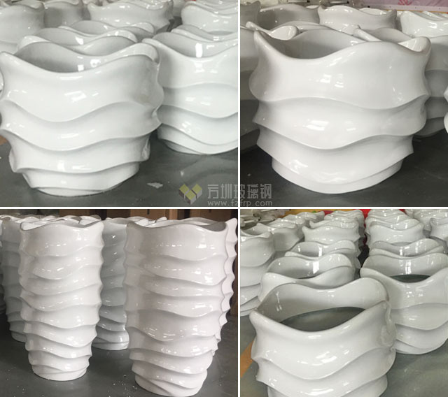 玻璃钢波浪形组合花盆商场水波形创意景观花盆现货