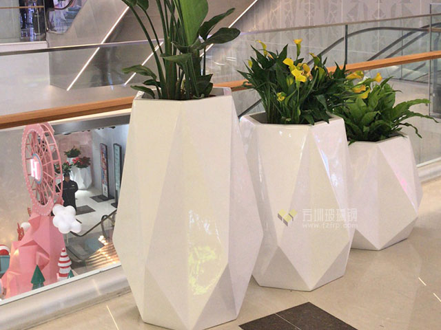 创意玻璃钢折纸花盆组合