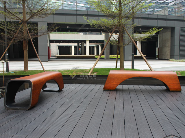 玻璃钢仿木休闲坐凳江西高档城市户外家具