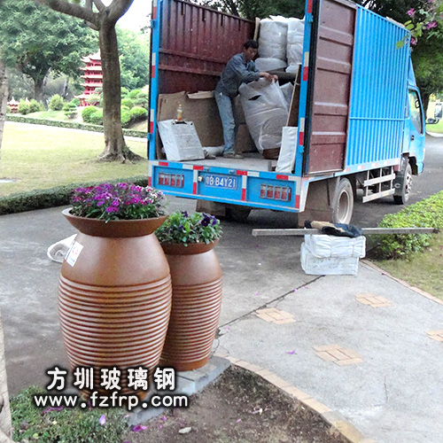 A90玻璃钢景区花盆式垃圾桶 A90玻璃钢景区花盆式垃圾桶