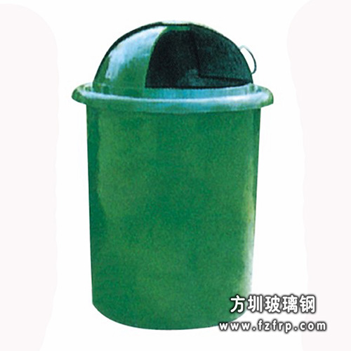 A13绿色圆桶玻璃钢垃圾桶