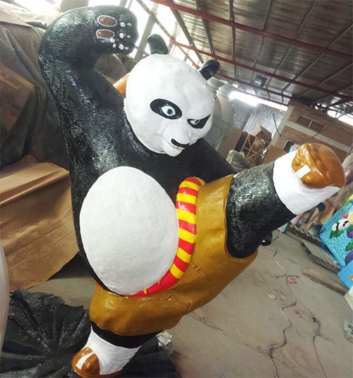汕尾玻璃钢卡通熊猫雕塑